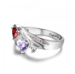 Birthstone Ring, Sterling Silver Personalized Engravable Ring JEWJORI102502